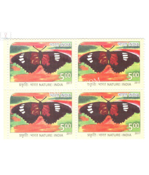 India 2017 Nature India Butterfly Mnh Block Of 4 Stamp