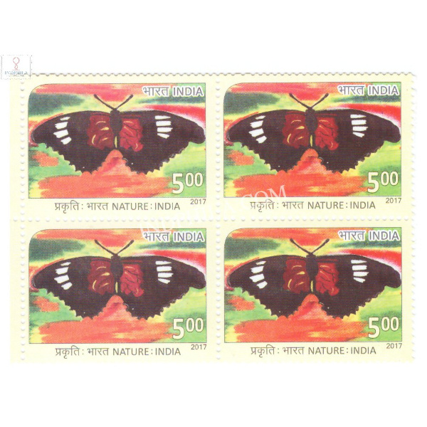 India 2017 Nature India Butterfly Mnh Block Of 4 Stamp