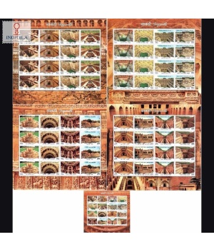 India 2017 Step Wells Set Of 5 Mixed Mnh Sheetlet