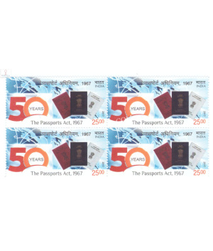India 2017 The Passports Act 1967 Mnh Block Of 4 Stamp