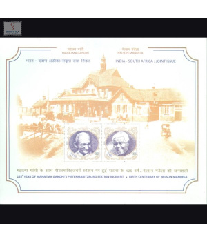 India 2018 125th Year Of Mahatma Gandhi Station Incident And Birth Centenary Of Nelson Mandela Mnh Miniature Sheet