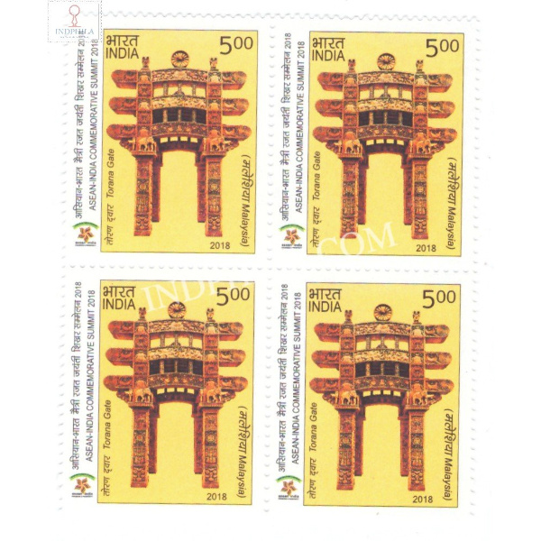 India 2018 Asean India Summit Torana Gate Malaysia Mnh Block Of 4 Stamp