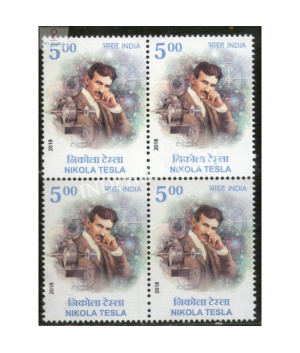India 2018 Diplomatic Relations Between India And Serbia Nikola Tesla Mnh Block Of 4 Stamp