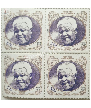 India 2018 India South Africa Joint Issue Mandela Mnh Block Of 4 Stamp