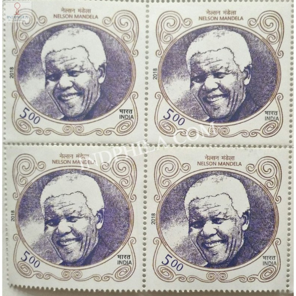 India 2018 India South Africa Joint Issue Mandela Mnh Block Of 4 Stamp