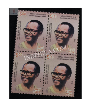 India 2018 India South Africa Joint Issue Oliver Reginald Tambo Mnh Block Of 4 Stamp