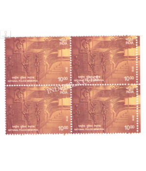 India 2018 National Police Memorial S1 Mnh Block Of 4 Stamp