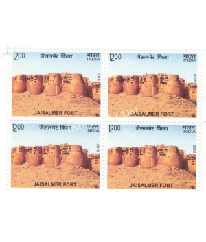 India 2018 Unesco World Heritage Sites In India Forts Jaisalmer Fort Mnh Block Of 4 Stamp