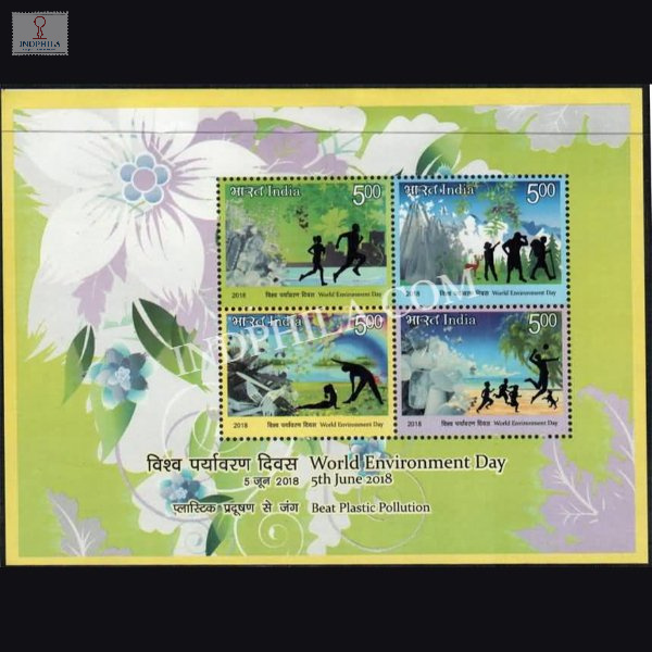 India 2018 World Environment Day Mnh Miniature Sheet