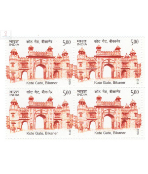 India 2019 Historical Gates Of Indian Forts And Monuments Bikaner Mnh Block Of 4 Stamp
