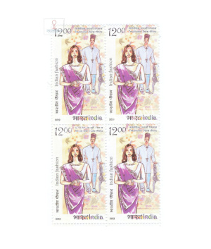 India 2019 Indian Fashion Sari Traditional Parsi Attire Mnh Block Of 4 Stamp