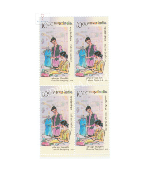 India 2019 Indian Fashion Series Concept To Consumer Designing Mnh Block Of 4 Stamp