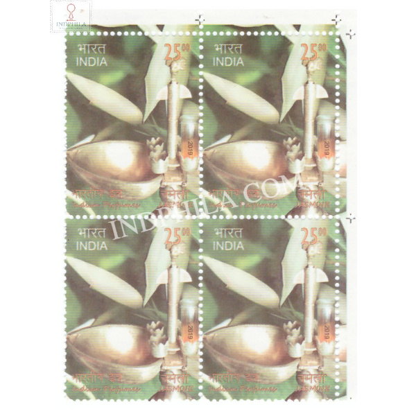 India 2019 Indian Perfumes Jasmine S2 Mnh Block Of 4 Stamp
