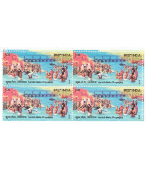 India 2019 Kumbh Mela Praayagraj Mnh Block Of 4 Stamp