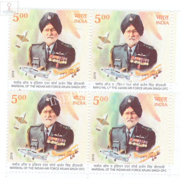 India 2019 Marshal Arjun Singh Mnh Block Of 4 Stamp