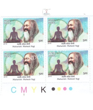 India 2019 Master Healer Of Ayush M M Yogi Mnh Block Of 4 Traffic Light Stamp