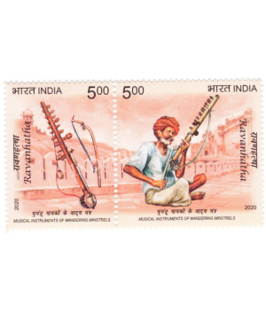 India 2020 Ravanhatha Musical Instruments Of Wandering Minstrels Mnh Setenant Pair