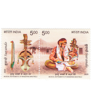 India 2020 Surando Musical Instruments Of Wandering Minstrels Mnh Setenant Pair