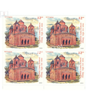 India 2020 Terracotta Temples Of India Shyam Rai Mnh Block Of 4 Stamp