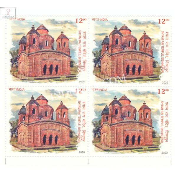 India 2020 Terracotta Temples Of India Shyam Rai Mnh Block Of 4 Stamp