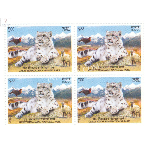 India 2020 Unesco World Heritage Sites Great Himalayan Mnh Block Of 4 Stamp