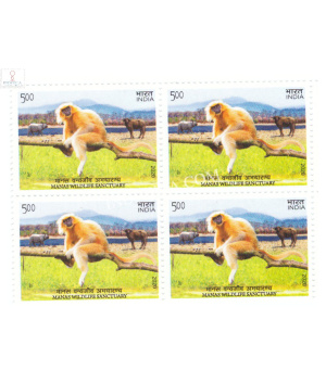 India 2020 Unesco World Heritage Sites Manas Wild Life Mnh Block Of 4 Stamp