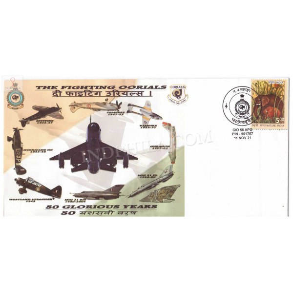 India 2021 80 Years Celebrations Of 4 Squadron Air Force The Fighting Oorials Army Postal Cover