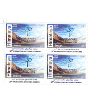 India 2022 36th International Geological Congress Himalaya Mnh Block Of 4 Stamp