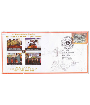 India 2022 403 Field Hospital Siachen Army Postal Cover