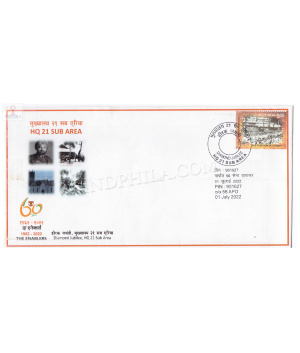 India 2022 Hq 21 Sub Area Army Postal Cover