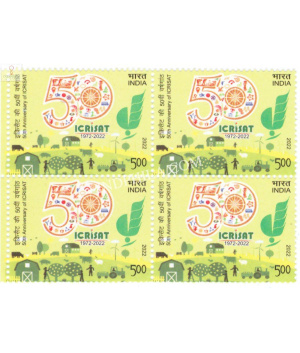 India 2022 Icrisat International Crop Research Institute For The Semi Arid Tropics Mnh Block Of 4 Stamp