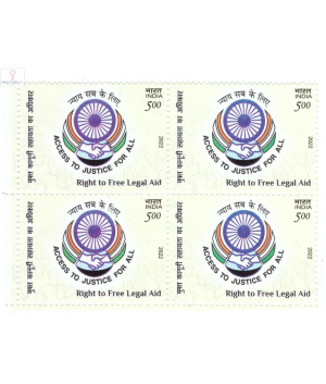 India 2022 Justice For All Mnh Block Of 4 Stamp