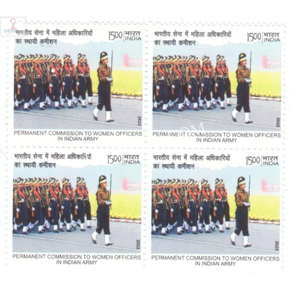 India 2022 Permanent Commission To Women Officers In Indian Army Parade Mnh Block Of 4 Stamp