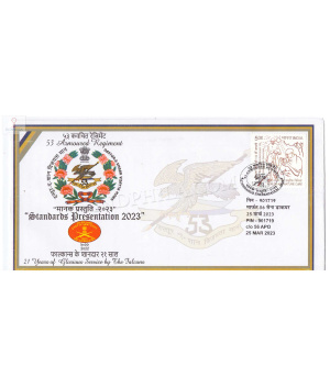India 2023 53 Armoured Regiment Standards Presentation Army Postal Cover