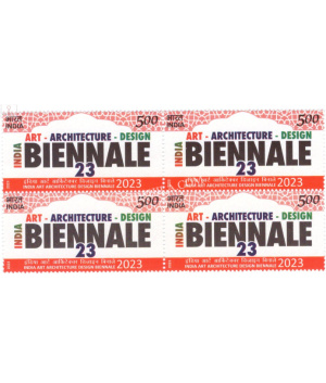 India 2023 India Art Architecture Sesogn Biennale Mnh Block Of 4 Stamp