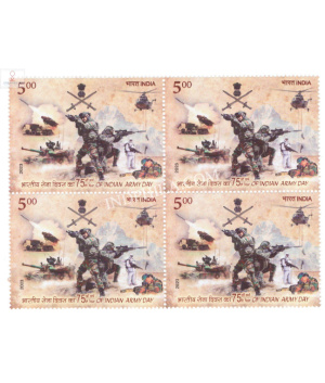 India 2023 Indian Army Day Mnh Block Of 4 Stamp