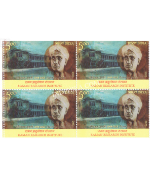 India 2023 Raman Research Institute Mnh Block Of 4 Stamp