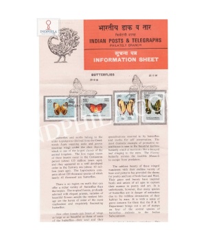 Indian Butterflies Brochure With First Day Cancelation 1981