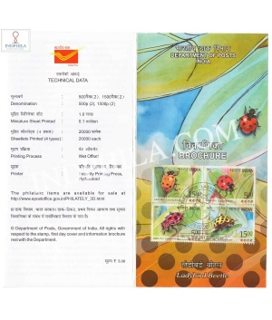 Ladybird Beetles Brochure With First Day Cancelation 2017