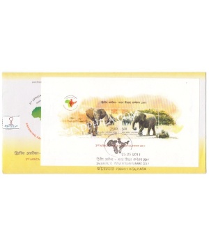 Miniature Sheet First Day Cover Of 2nd Africa India Forum Summit 25 May 2011