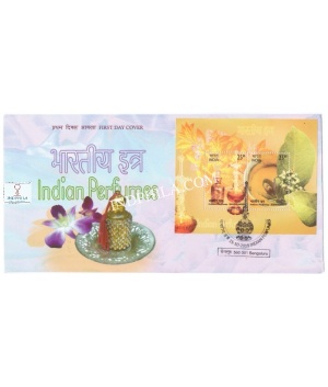 Miniature Sheet First Day Cover Of Indian Perfumes Jasmine Scented Stamp 1 Aug 2019
