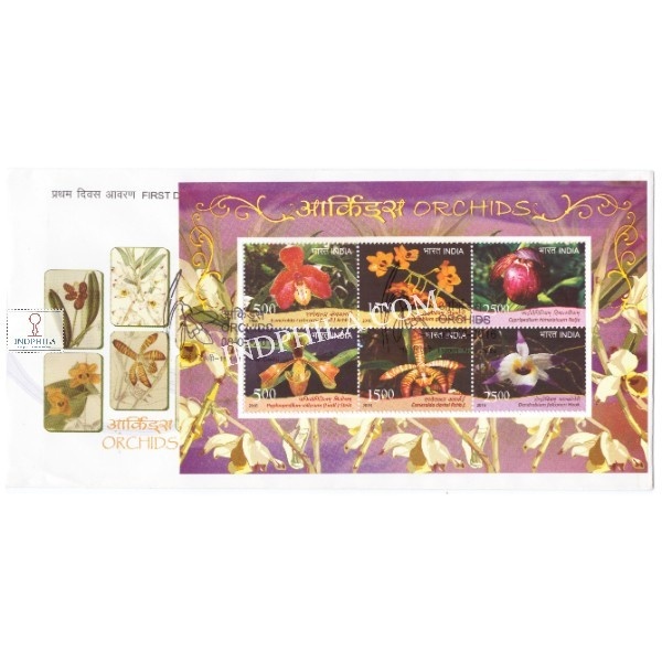 Miniature Sheet First Day Cover Of Orchids 8 Aug 2016