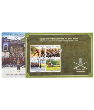 Miniature Sheet First Day Cover Of Permanent Commission To Women Officers In Indian Army 15 Jan 2022