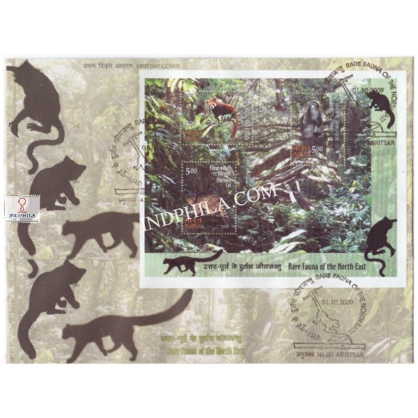 Miniature Sheet First Day Cover Of Rare Fauna Of The North East 1 Oct 2009