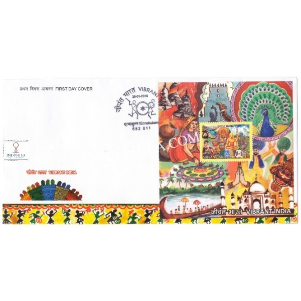 Miniature Sheet First Day Cover Of Vibrant India 25 Jan 2016