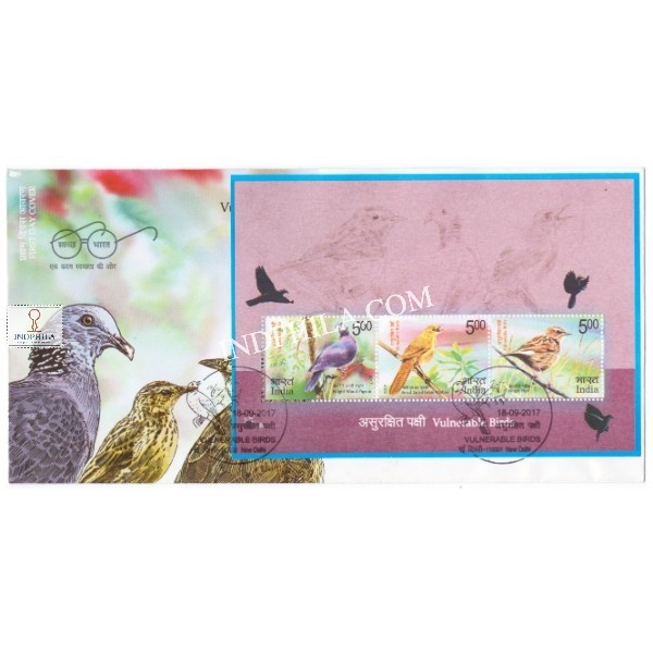 Miniature Sheet First Day Cover Of Vulnerable Birds 18 Sep 2017