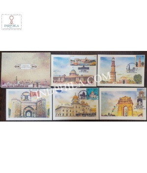Monuments Of Delhi Set Of 5 Cancelled Post Cards