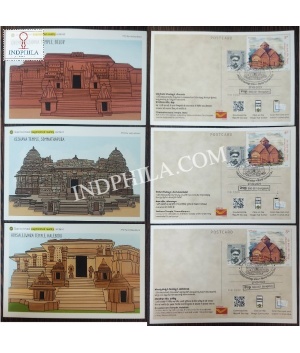 Picture Post Cards Of Cancelled World Tourism Day Set Of 3 Postcards Hoysaleswara Temple Halebidu Was Released On 27 September 2023