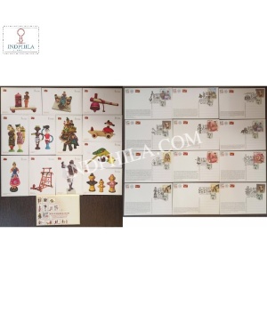 Traditional Toys Of India Set Of 12 Cancelled Post Cards