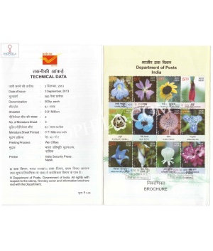Wild Flowers Of India Brochure With First Day Cancelation 2013